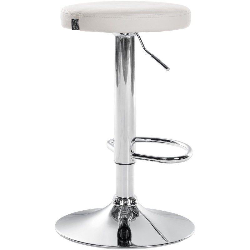 Tabouret de bar design pivotant en Polyuréthane Blanc Métal Chromé Brillant Tao - 4