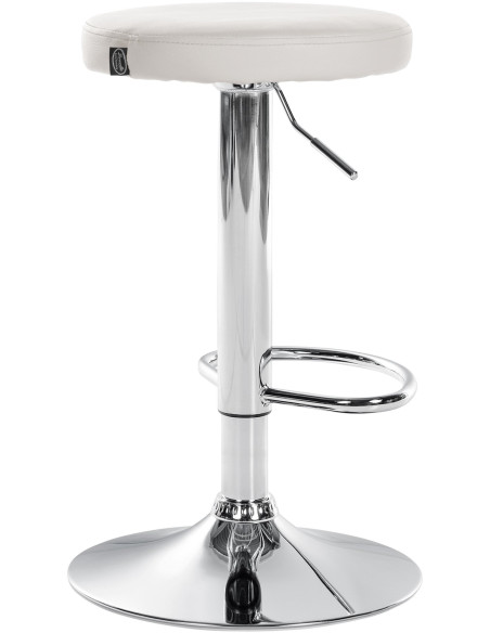 Tabouret de bar design pivotant en Polyuréthane Blanc Métal Chromé Brillant Tao - 4
