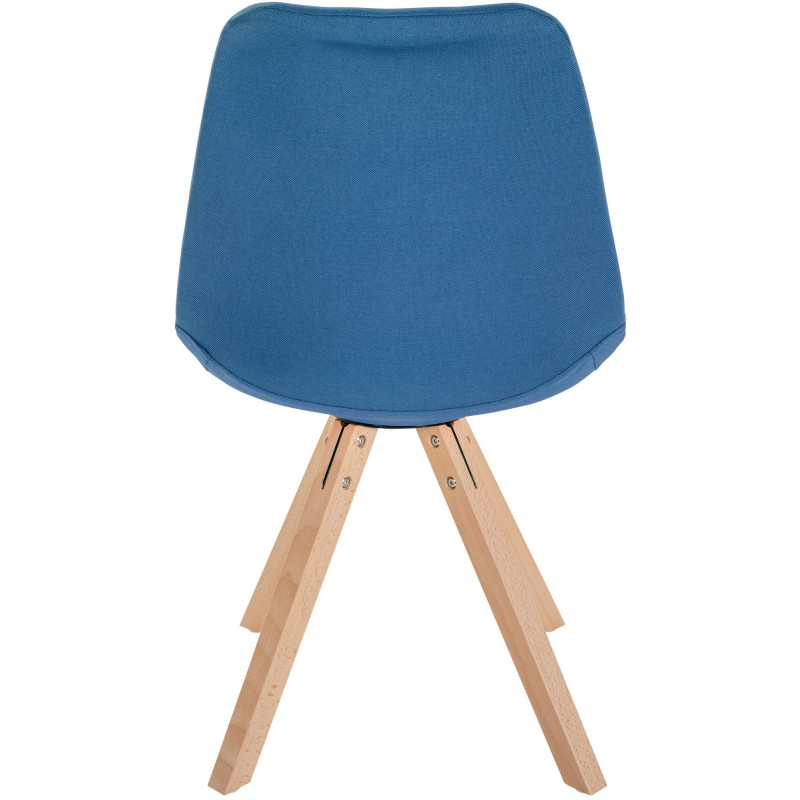 Chaise moderne scandinave en Tissu Bleu Bois Naturel Jayana  - 4
