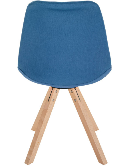 Chaise moderne scandinave en Tissu Bleu Bois Naturel Jayana  - 4