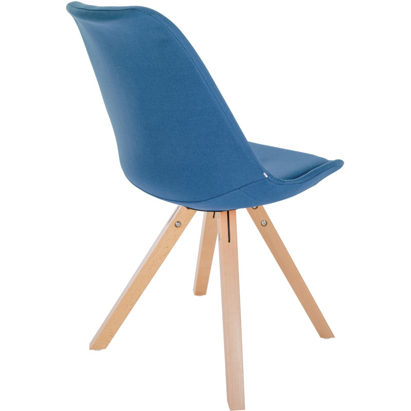 Chaise moderne scandinave en Tissu Bleu Bois Naturel Jayana  - 5