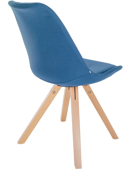 Chaise moderne scandinave en Tissu Bleu Bois Naturel Jayana  - 5