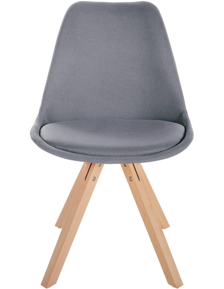 Chaise moderne scandinave en Tissu Gris clair Bois Naturel Jayana - 2