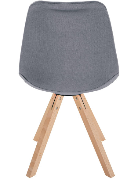 Chaise moderne scandinave en Tissu Gris clair Bois Naturel Jayana - 4
