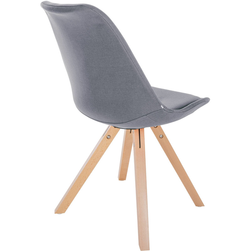 Chaise moderne scandinave en Tissu Gris clair Bois Naturel Jayana - 5