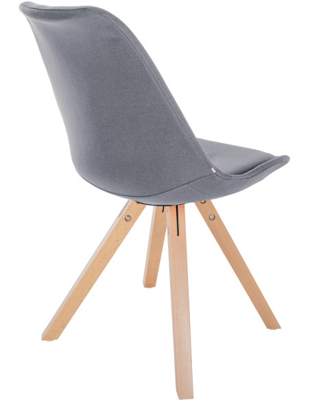 Chaise moderne scandinave en Tissu Gris clair Bois Naturel Jayana - 5
