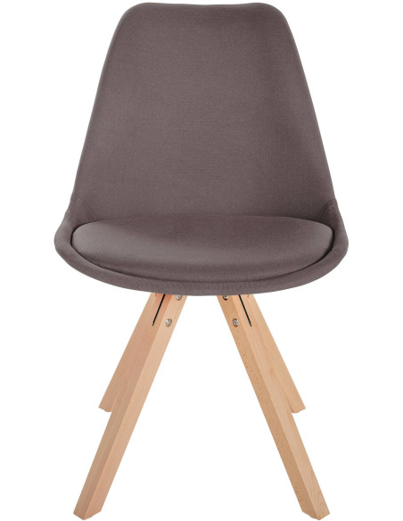 Chaise moderne scandinave en Tissu Taupe Bois Naturel Jayana - 2
