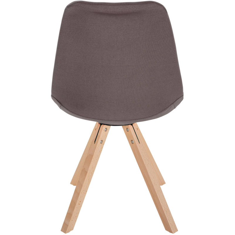 Chaise moderne scandinave en Tissu Taupe Bois Naturel Jayana - 4