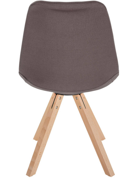 Chaise moderne scandinave en Tissu Taupe Bois Naturel Jayana - 4