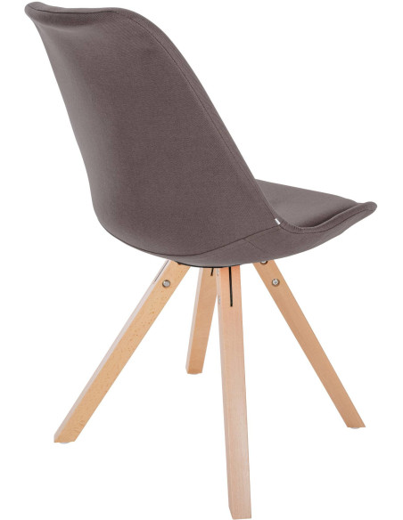 Chaise moderne scandinave en Tissu Taupe Bois Naturel Jayana - 5