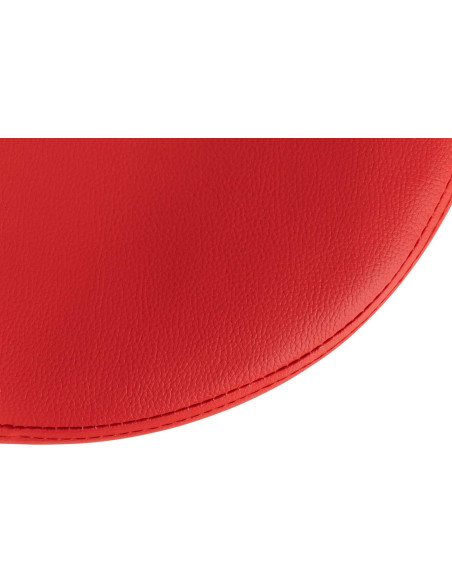 Tabouret de bar design pivotant en Polyuréthane Rouge Métal Chromé Brillant Tao - 5