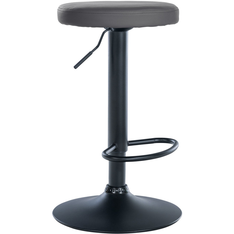 Tabouret de bar design pivotant en Polyuréthane Gris Métal Noir Mat Tao - 1
