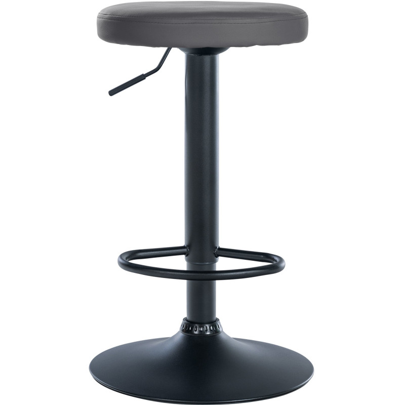 Tabouret de bar design pivotant en Polyuréthane Gris Métal Noir Mat Tao - 2