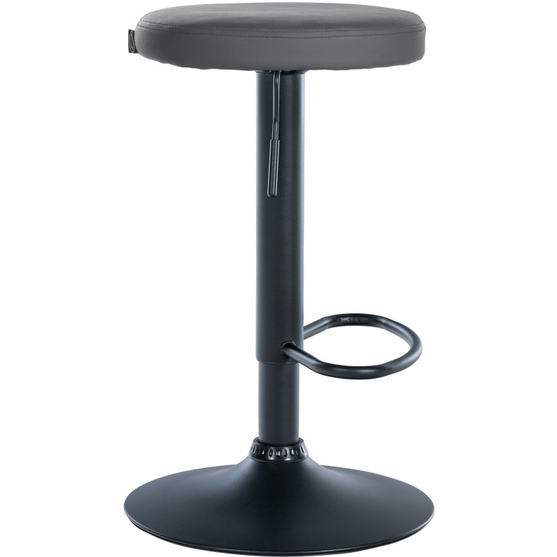 Tabouret de bar design pivotant en Polyuréthane Gris Métal Noir Mat Tao - 3