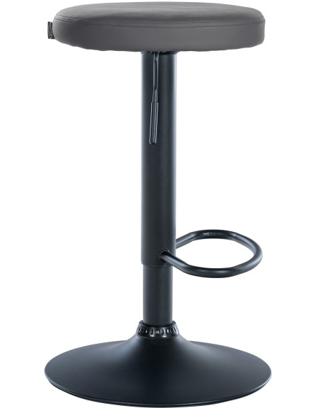Tabouret de bar design pivotant en Polyuréthane Gris Métal Noir Mat Tao - 3