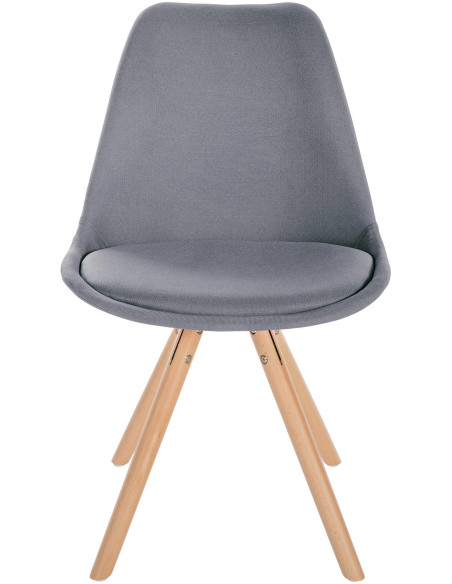 Chaise moderne scandinave en Tissu Gris clair Bois Naturel Kalia - 2