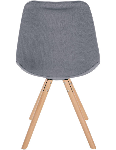 Chaise moderne scandinave en Tissu Gris clair Bois Naturel Kalia - 4