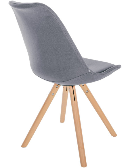 Chaise moderne scandinave en Tissu Gris clair Bois Naturel Kalia - 5
