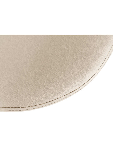 Tabouret de bar design pivotant en Polyuréthane Blanc crème Métal Noir Mat Tao - 5