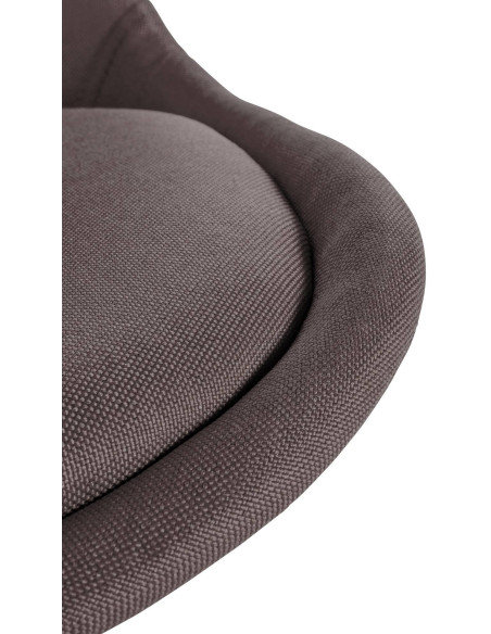 Chaise moderne scandinave en Tissu Taupe Bois Naturel Kalia - 6