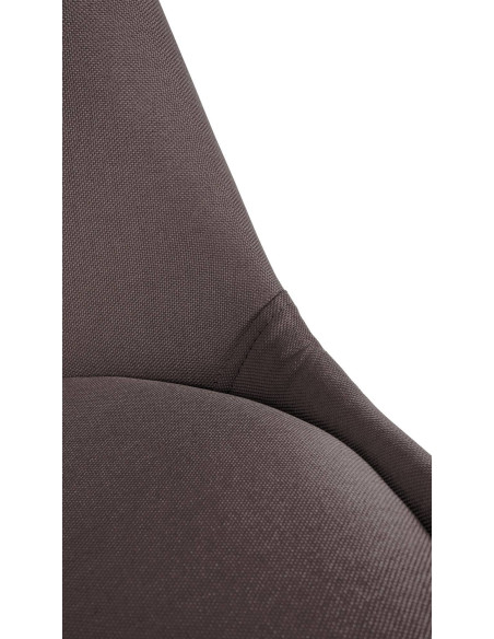 Chaise moderne scandinave en Tissu Taupe Bois Naturel Kalia - 7