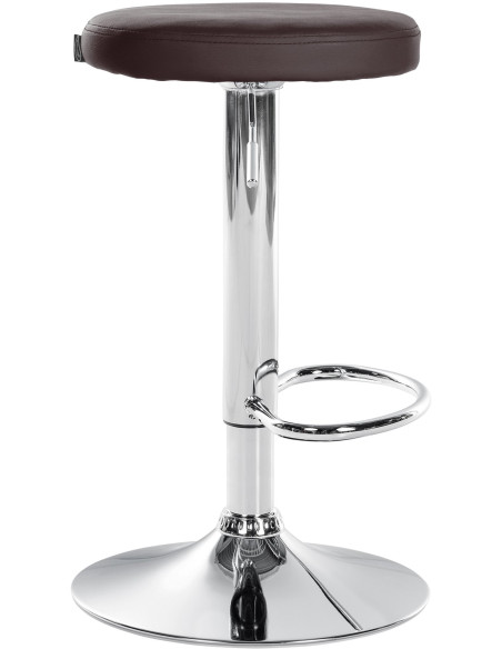 Tabouret de bar design pivotant en Polyuréthane Marron Métal Chromé Brillant Tao - 3