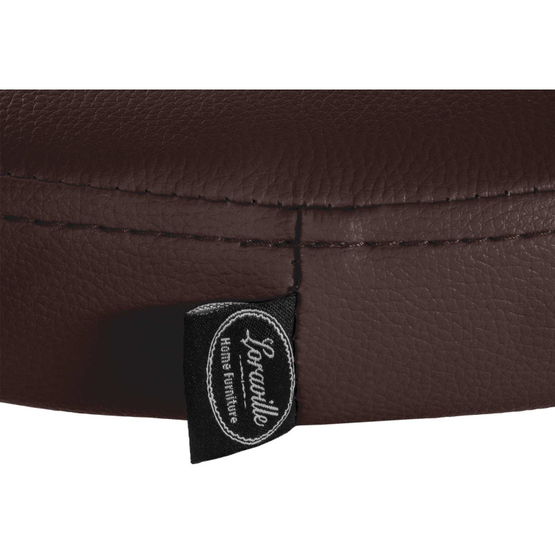 Tabouret de bar design pivotant en Polyuréthane Marron Métal Chromé Brillant Tao - 6