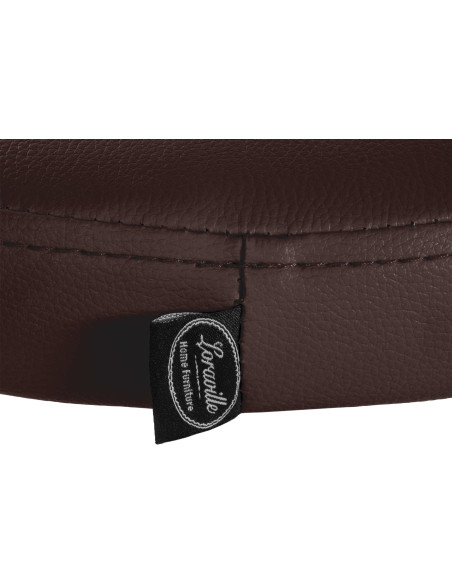 Tabouret de bar design pivotant en Polyuréthane Marron Métal Chromé Brillant Tao - 6