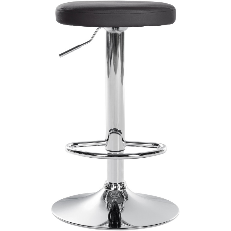 Tabouret de bar design pivotant en Polyuréthane Noir Métal Chromé Brillant Tao - 2