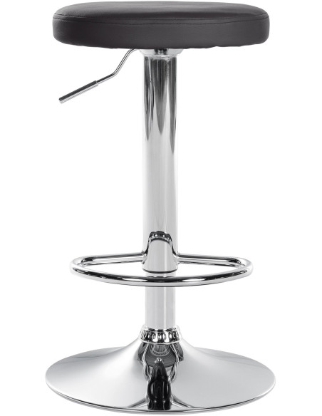 Tabouret de bar design pivotant en Polyuréthane Noir Métal Chromé Brillant Tao - 2
