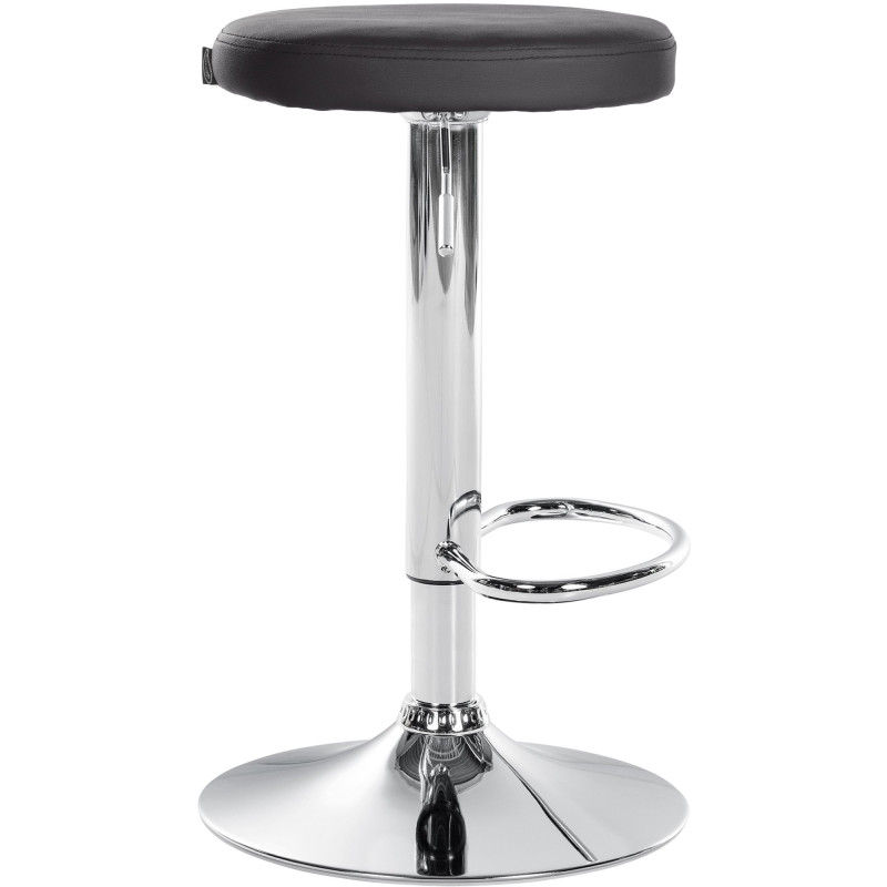 Tabouret de bar design pivotant en Polyuréthane Noir Métal Chromé Brillant Tao - 3