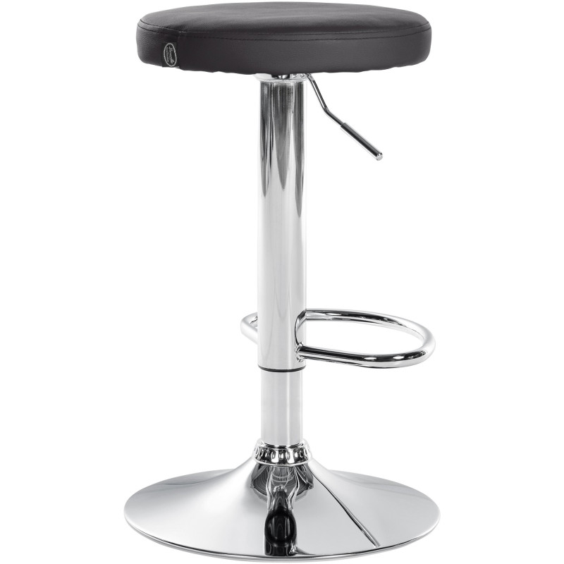 Tabouret de bar design pivotant en Polyuréthane Noir Métal Chromé Brillant Tao - 4