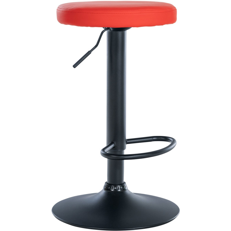 Tabouret de bar design pivotant en Polyuréthane Rouge Métal Noir Mat Tao - 1