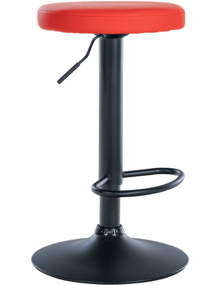 Tabouret de bar design pivotant en Polyuréthane Rouge Métal Noir Mat Tao - 1
