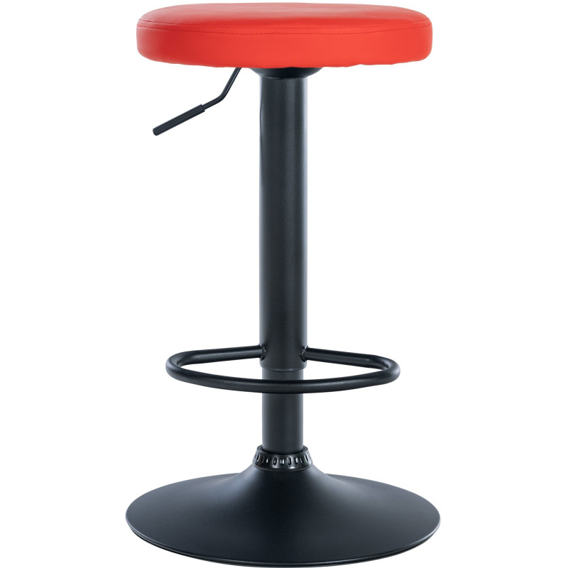 Tabouret de bar design pivotant en Polyuréthane Rouge Métal Noir Mat Tao - 2