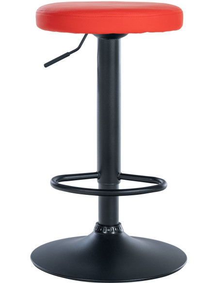 Tabouret de bar design pivotant en Polyuréthane Rouge Métal Noir Mat Tao - 2