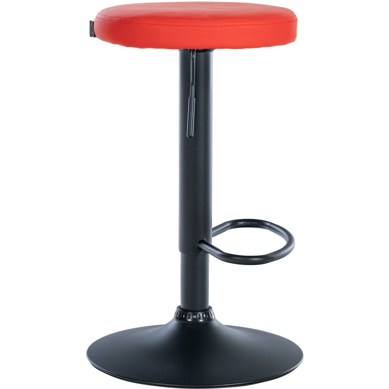 Tabouret de bar design pivotant en Polyuréthane Rouge Métal Noir Mat Tao - 3