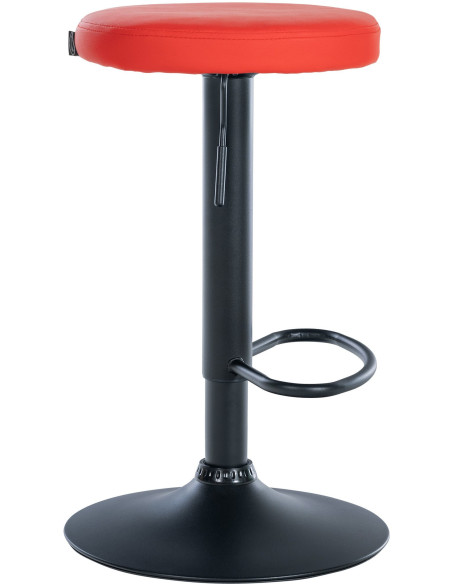 Tabouret de bar design pivotant en Polyuréthane Rouge Métal Noir Mat Tao - 3