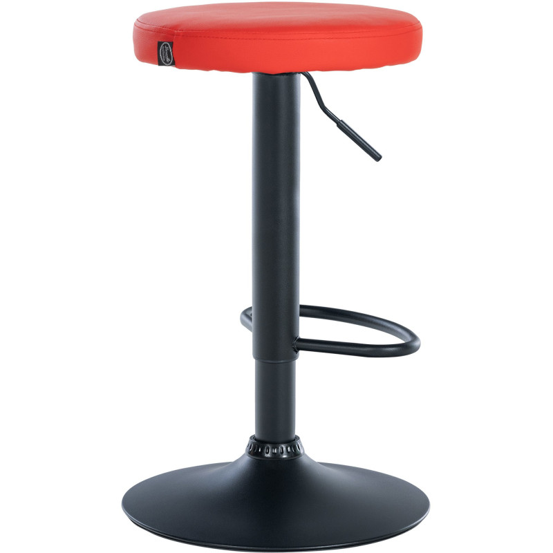Tabouret de bar design pivotant en Polyuréthane Rouge Métal Noir Mat Tao - 4