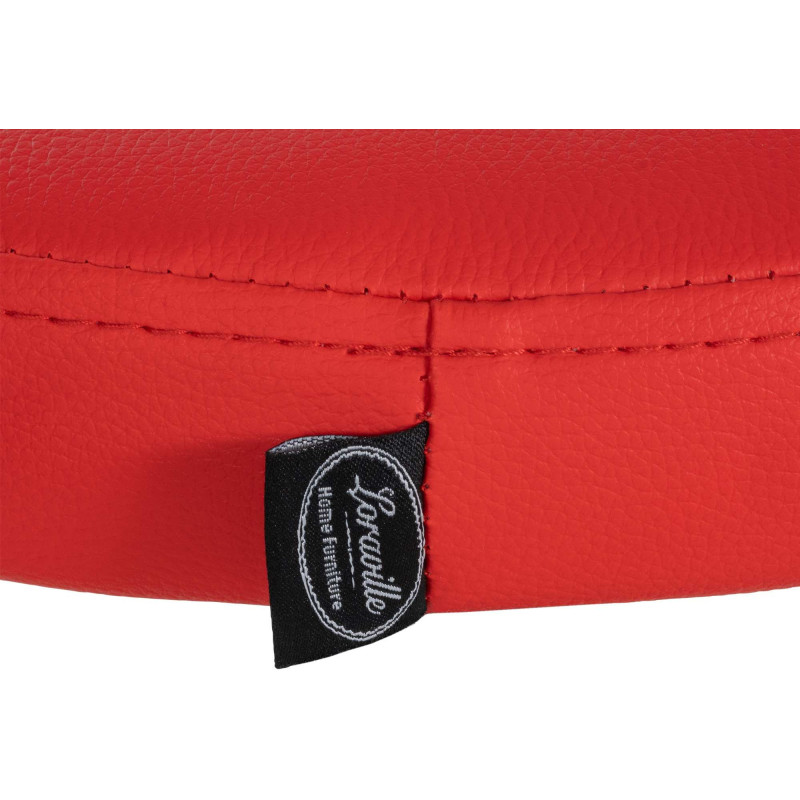 Tabouret de bar design pivotant en Polyuréthane Rouge Métal Noir Mat Tao - 6