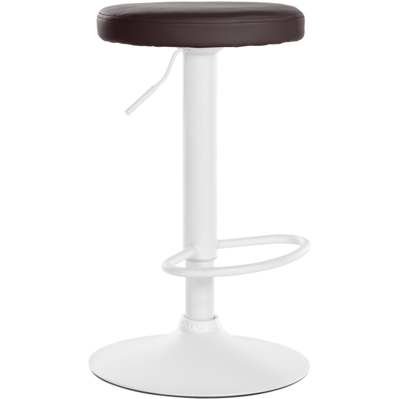 Tabouret de bar design pivotant en Polyuréthane Marron Métal Blanc Mat Tao - 1