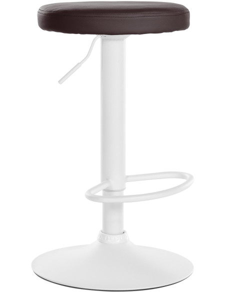 Tabouret de bar design pivotant en Polyuréthane Marron Métal Blanc Mat Tao - 1