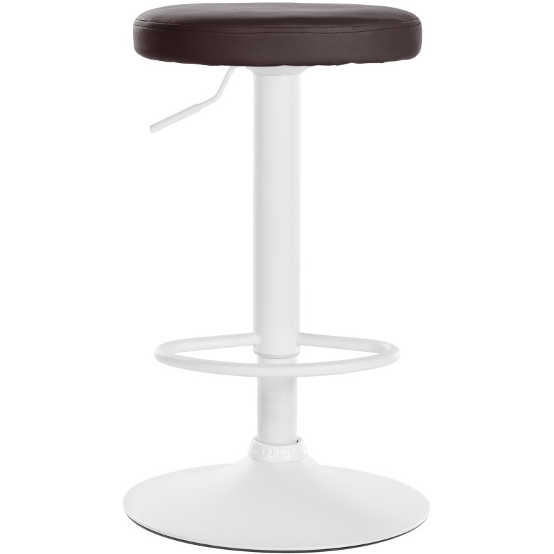 Tabouret de bar design pivotant en Polyuréthane Marron Métal Blanc Mat Tao - 2