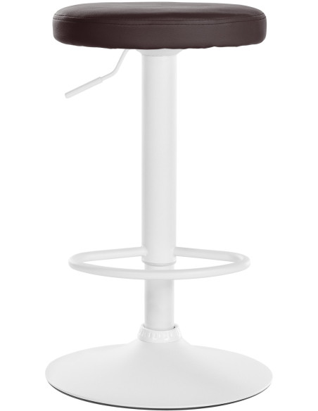 Tabouret de bar design pivotant en Polyuréthane Marron Métal Blanc Mat Tao - 2