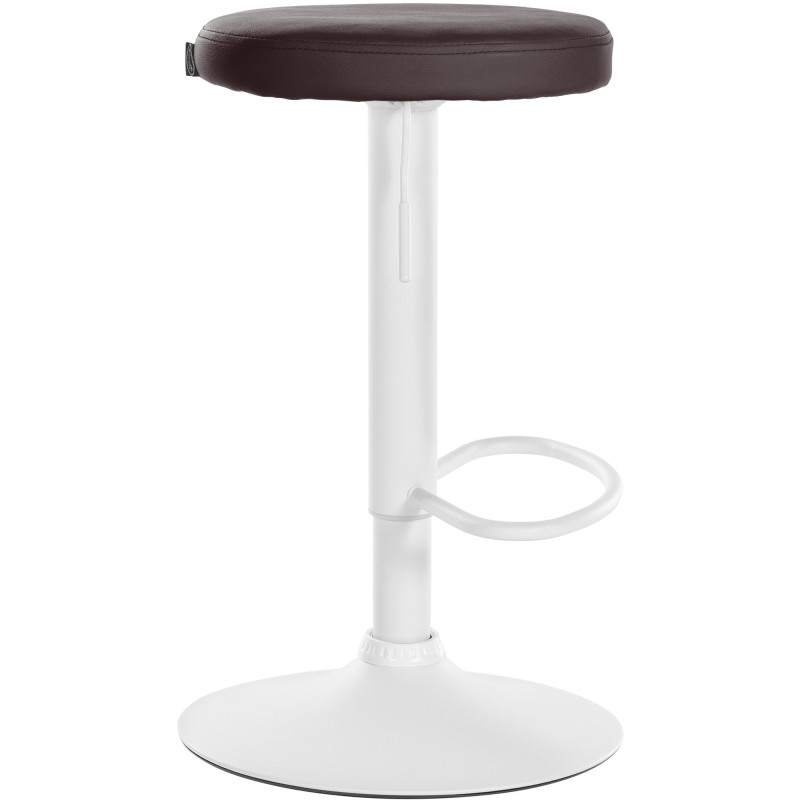Tabouret de bar design pivotant en Polyuréthane Marron Métal Blanc Mat Tao - 3