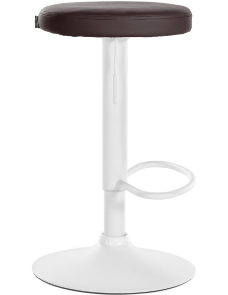 Tabouret de bar design pivotant en Polyuréthane Marron Métal Blanc Mat Tao - 3