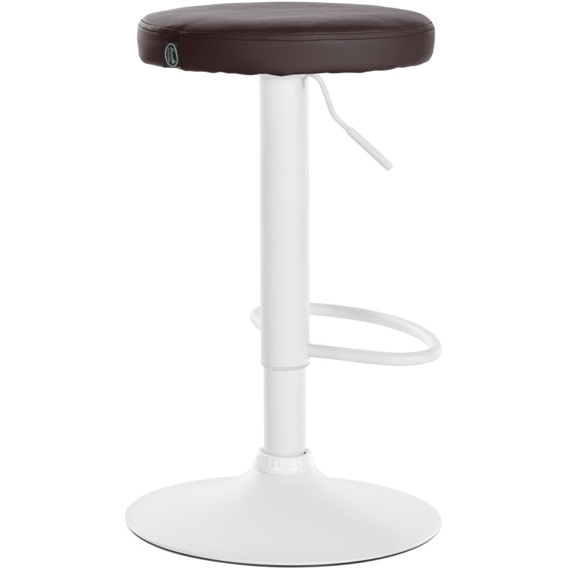 Tabouret de bar design pivotant en Polyuréthane Marron Métal Blanc Mat Tao - 4