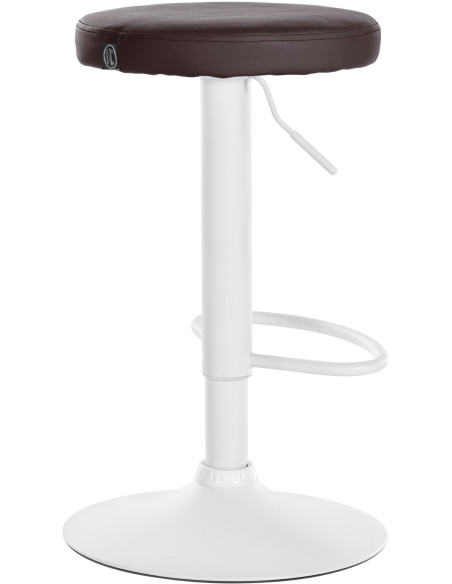 Tabouret de bar design pivotant en Polyuréthane Marron Métal Blanc Mat Tao - 4