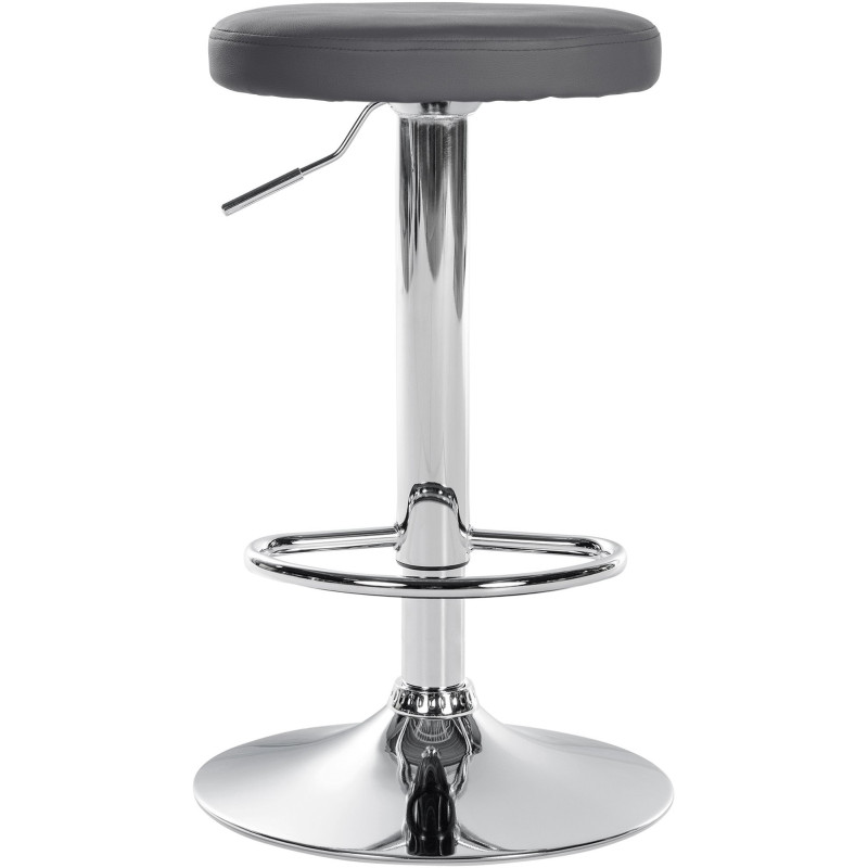 Tabouret de bar design pivotant en Polyuréthane Gris Métal Chromé Brillant Tao - 2