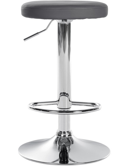 Tabouret de bar design pivotant en Polyuréthane Gris Métal Chromé Brillant Tao - 2